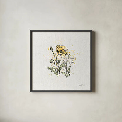 Thoughtful Blooms III by Katie Pertiet. Shown in a sleek black glass frame for a contemporary gallery look. Available as an archival giclee rolled canvas, fine art paper, or poster print. SKU 37582a.