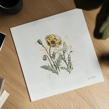 Thoughtful Blooms III Grateful by Katie Pertiet. Shown as a detailed flat fine art print, highlighting archival giclee quality. Available as an archival giclee rolled canvas, fine art paper, or poster print. SKU 38522a.