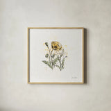 Thoughtful Blooms III Grateful by Katie Pertiet. Shown in a natural wood glass frame for a timeless modern aesthetic. Available as an archival giclee rolled canvas, fine art paper, or poster print. SKU 38522a.