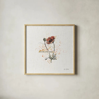 Thoughtful Blooms IV by Katie Pertiet. Shown in a natural wood glass frame for a timeless modern aesthetic. Available as an archival giclee rolled canvas, fine art paper, or poster print. SKU 37583a.