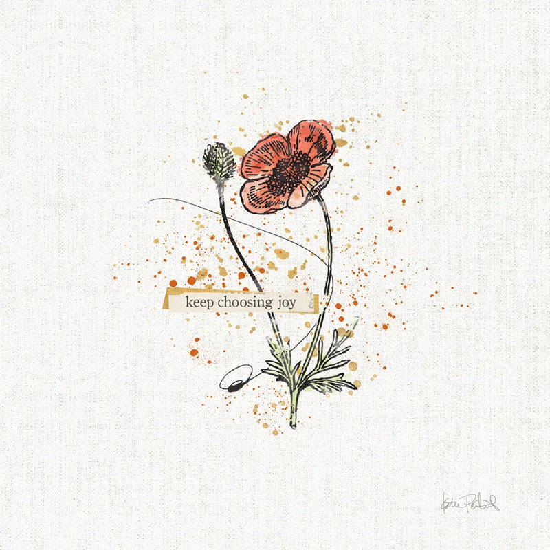 Thoughtful Blooms IV Joy by Katie Pertiet. SKU 38523a. Archival Giclee Fine art print for wall decor.