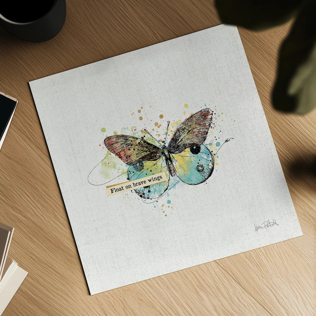 Thoughtful Butterflies III by Katie Pertiet. Shown as a detailed flat fine art print, highlighting archival giclee quality. Available as an archival giclee rolled canvas, fine art paper, or poster print. SKU 42471a.