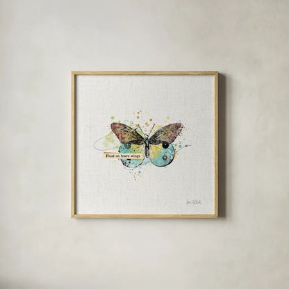 Thoughtful Butterflies III by Katie Pertiet. Shown in a natural wood glass frame for a timeless modern aesthetic. Available as an archival giclee rolled canvas, fine art paper, or poster print. SKU 42471a.