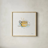 Thoughtful Perk I by Katie Pertiet. Shown in a natural wood glass frame for a timeless modern aesthetic. Available as an archival giclee rolled canvas, fine art paper, or poster print. SKU 37545a.