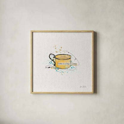 Thoughtful Perk I by Katie Pertiet. Shown in a natural wood glass frame for a timeless modern aesthetic. Available as an archival giclee rolled canvas, fine art paper, or poster print. SKU 37545a.