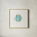 Thoughtful Perk II by Katie Pertiet. Shown in a natural wood glass frame for a timeless modern aesthetic. Available as an archival giclee rolled canvas, fine art paper, or poster print. SKU 37546a.