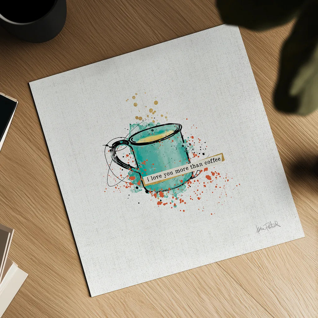 Thoughtful Perk III by Katie Pertiet. Shown as a detailed flat fine art print, highlighting archival giclee quality. Available as an archival giclee rolled canvas, fine art paper, or poster print. SKU 37547a.