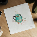 Thoughtful Perk III by Katie Pertiet. Shown as a detailed flat fine art print, highlighting archival giclee quality. Available as an archival giclee rolled canvas, fine art paper, or poster print. SKU 37547a.