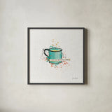 Thoughtful Perk III by Katie Pertiet. Shown in a sleek black glass frame for a contemporary gallery look. Available as an archival giclee rolled canvas, fine art paper, or poster print. SKU 37547a.