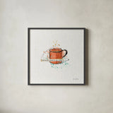 Thoughtful Perk IV by Katie Pertiet. Shown in a sleek black glass frame for a contemporary gallery look. Available as an archival giclee rolled canvas, fine art paper, or poster print. SKU 37548a.