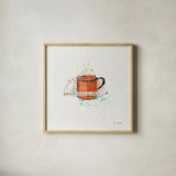 Thoughtful Perk IV by Katie Pertiet. Shown in a natural wood glass frame for a timeless modern aesthetic. Available as an archival giclee rolled canvas, fine art paper, or poster print. SKU 37548a.