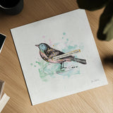 Thoughtful Wings II - Pale Pink by Katie Pertiet. Shown as a detailed flat fine art print, highlighting archival giclee quality. Available as an archival giclee rolled canvas, fine art paper, or poster print. SKU 38479a.