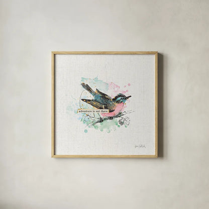 Thoughtful Wings III by Katie Pertiet. Shown in a natural wood glass frame for a timeless modern aesthetic. Available as an archival giclee rolled canvas, fine art paper, or poster print. SKU 37578a.