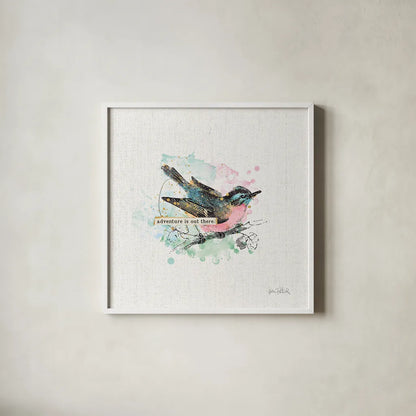 Thoughtful Wings III by Katie Pertiet. Shown in a crisp white glass frame for a clean and minimalist style. Available as an archival giclee rolled canvas, fine art paper, or poster print. SKU 37578a.