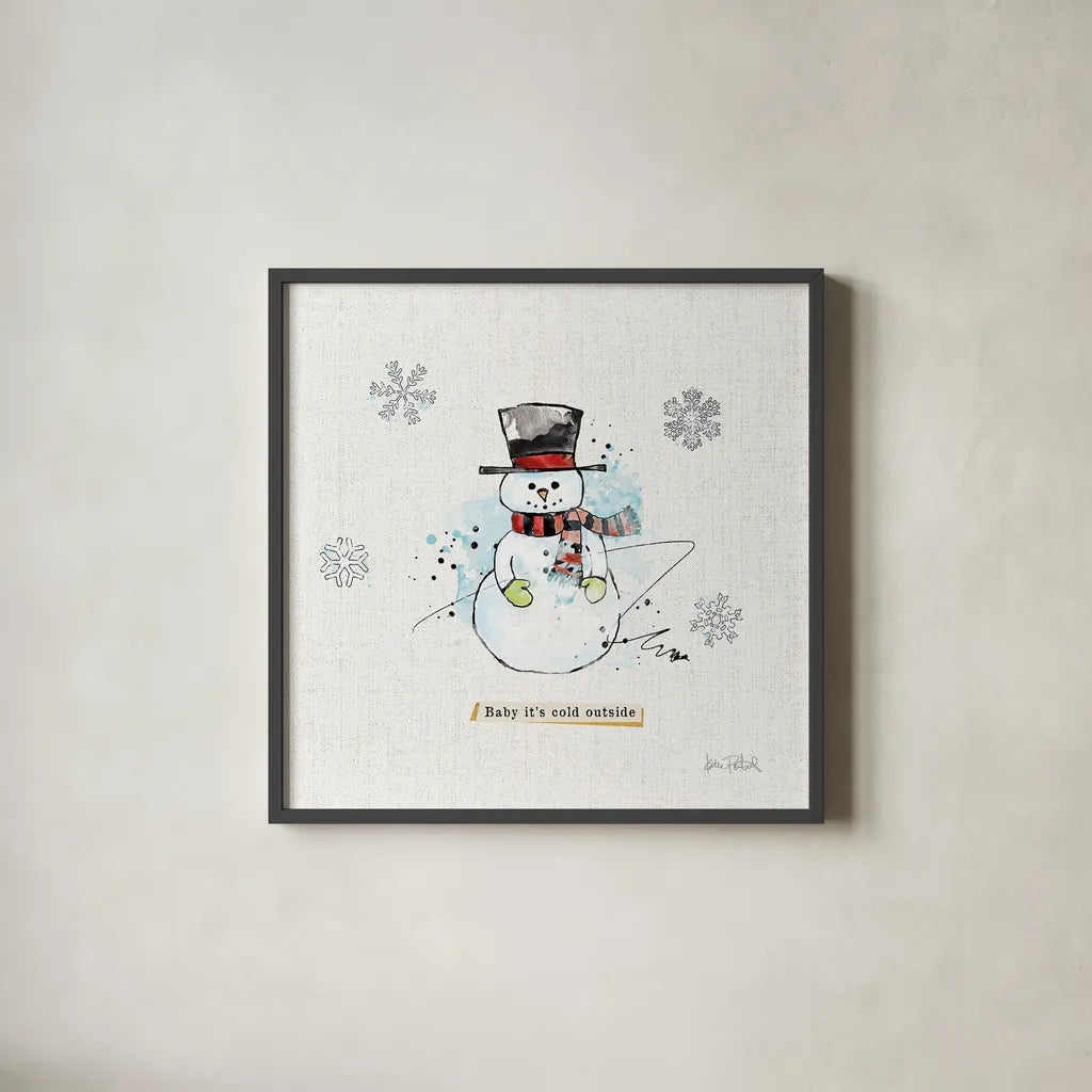 Thoughtfully Frozen II by Katie Pertiet. Shown in a sleek black glass frame for a contemporary gallery look. Available as an archival giclee rolled canvas, fine art paper, or poster print. SKU 39042a.