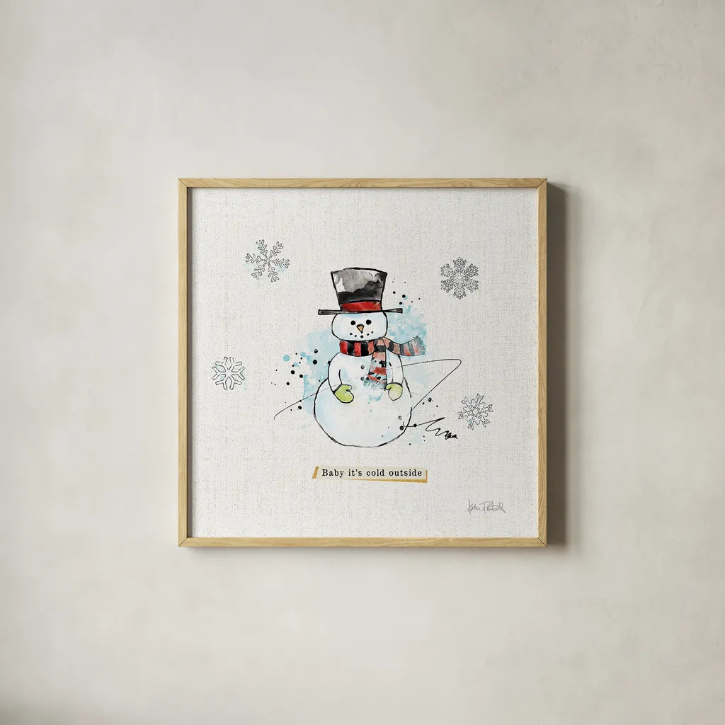 Thoughtfully Frozen II by Katie Pertiet. Shown in a natural wood glass frame for a timeless modern aesthetic. Available as an archival giclee rolled canvas, fine art paper, or poster print. SKU 39042a.