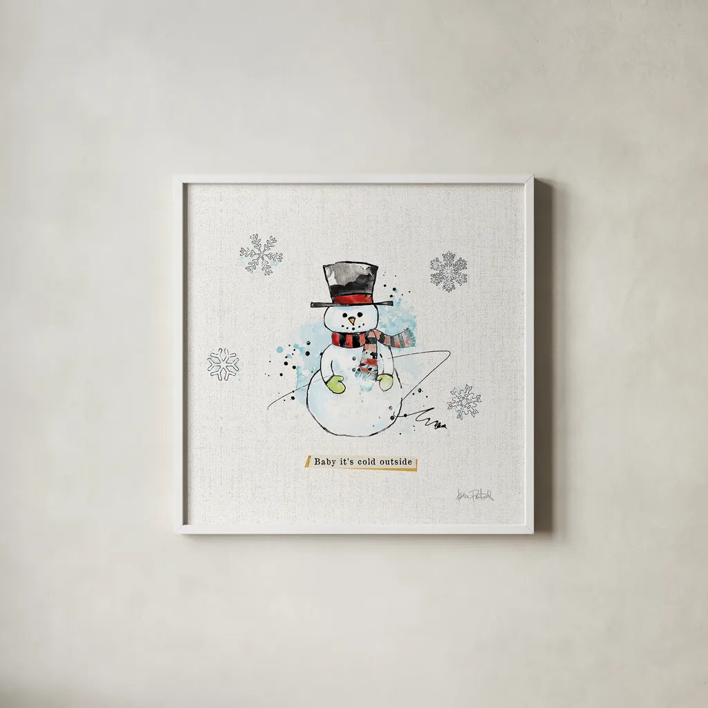 Thoughtfully Frozen II by Katie Pertiet. Shown in a crisp white glass frame for a clean and minimalist style. Available as an archival giclee rolled canvas, fine art paper, or poster print. SKU 39042a.