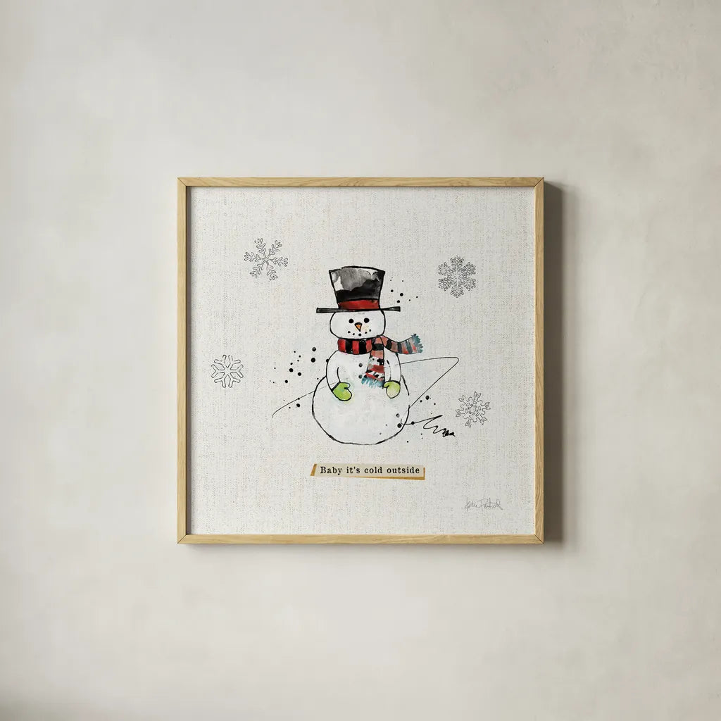 Thoughtfully Frozen II v2 by Katie Pertiet. Shown in a natural wood glass frame for a timeless modern aesthetic. Available as an archival giclee rolled canvas, fine art paper, or poster print. SKU 53533a.