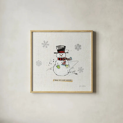 Thoughtfully Frozen II v2 by Katie Pertiet. Shown in a natural wood glass frame for a timeless modern aesthetic. Available as an archival giclee rolled canvas, fine art paper, or poster print. SKU 53533a.