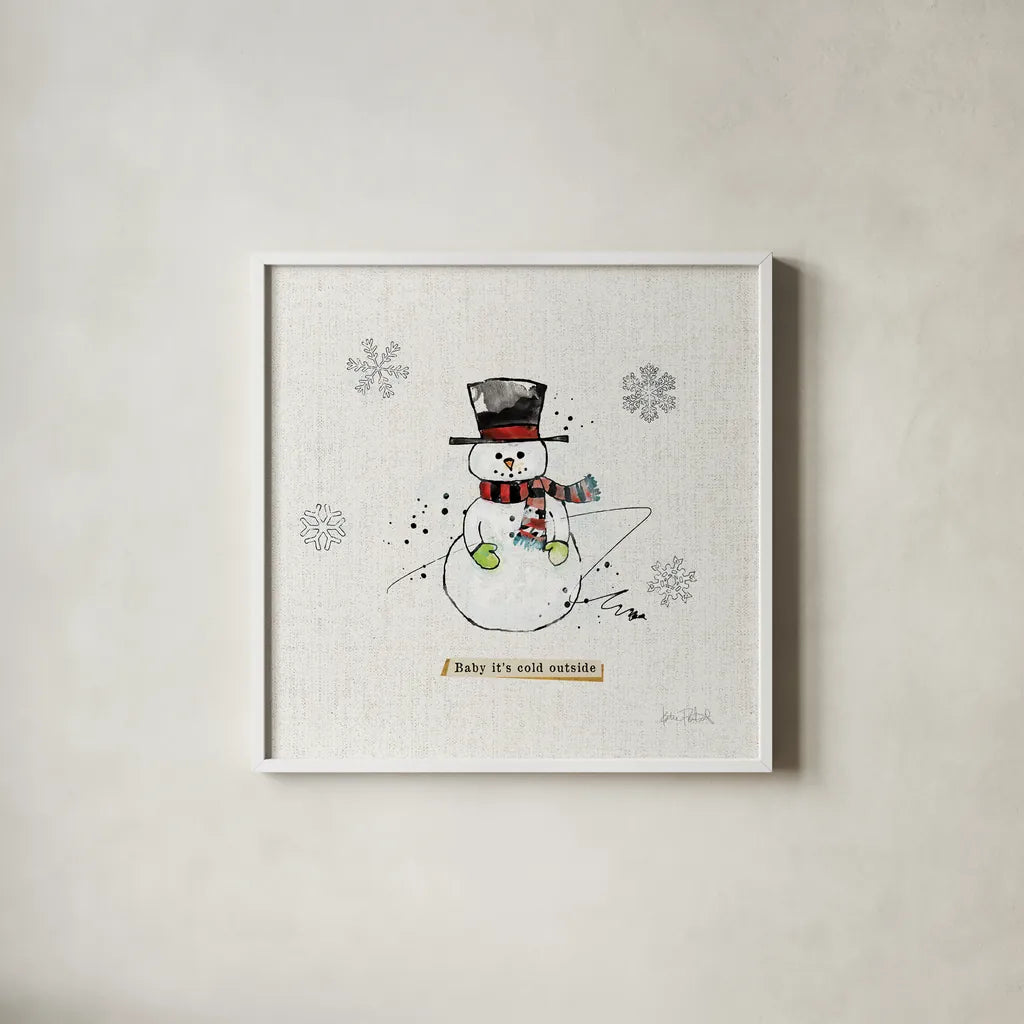 Thoughtfully Frozen II v2 by Katie Pertiet. Shown in a crisp white glass frame for a clean and minimalist style. Available as an archival giclee rolled canvas, fine art paper, or poster print. SKU 53533a.