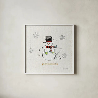 Thoughtfully Frozen II v2 by Katie Pertiet. Shown in a crisp white glass frame for a clean and minimalist style. Available as an archival giclee rolled canvas, fine art paper, or poster print. SKU 53533a.