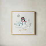 Thoughtfully Frozen V by Katie Pertiet. Shown in a natural wood glass frame for a timeless modern aesthetic. Available as an archival giclee rolled canvas, fine art paper, or poster print. SKU 39045a.