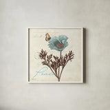 Touch of Blue I Peace by Katie Pertiet. Shown in a crisp white glass frame for a clean and minimalist style. Available as an archival giclee rolled canvas, fine art paper, or poster print. SKU 2944a.