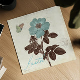 Touch of Blue II Faith by Katie Pertiet. Shown as a detailed flat fine art print, highlighting archival giclee quality. Available as an archival giclee rolled canvas, fine art paper, or poster print. SKU 2739a.