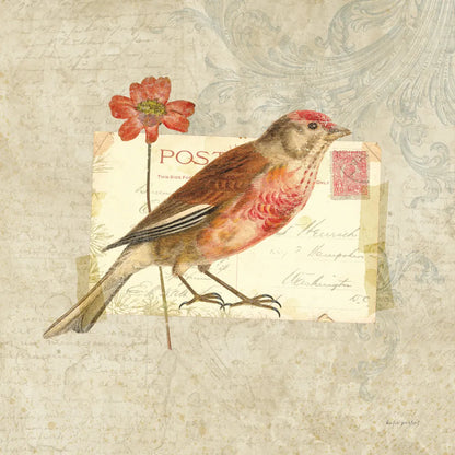 Traveler Bird I by Katie Pertiet. SKU 5972a. Archival Giclee Fine art print for wall decor.