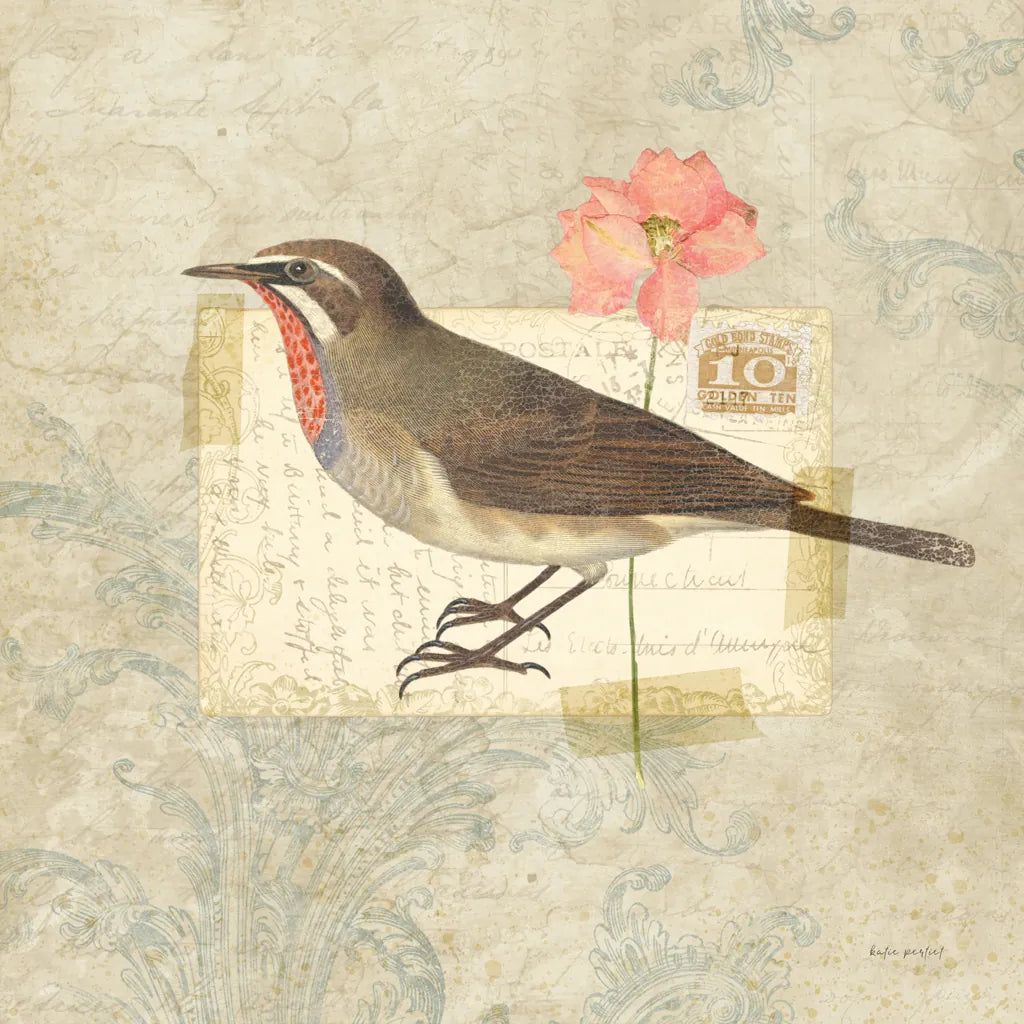 Traveler Bird II by Katie Pertiet. SKU 5973a. Archival Giclee Fine art print for wall decor.