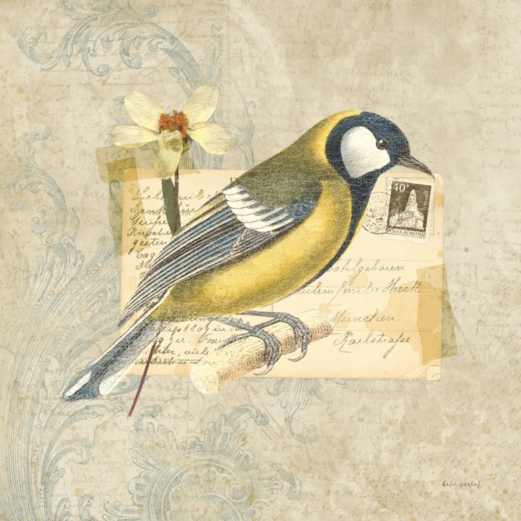 Traveler Bird III by Katie Pertiet. SKU 5974a. Archival Giclee Fine art print for wall decor.
