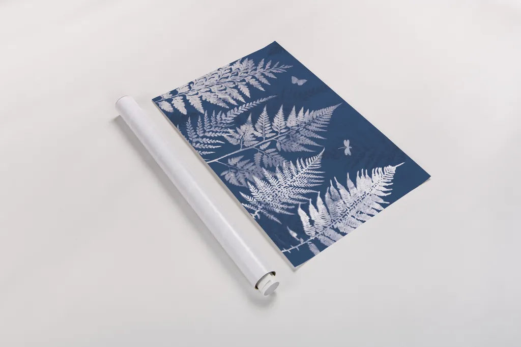 True Blue I by Katie Pertiet. shown as a rolled paper print. Available as archival giclee rolled canvas, fine art paper, or poster print. SKU 62861i.