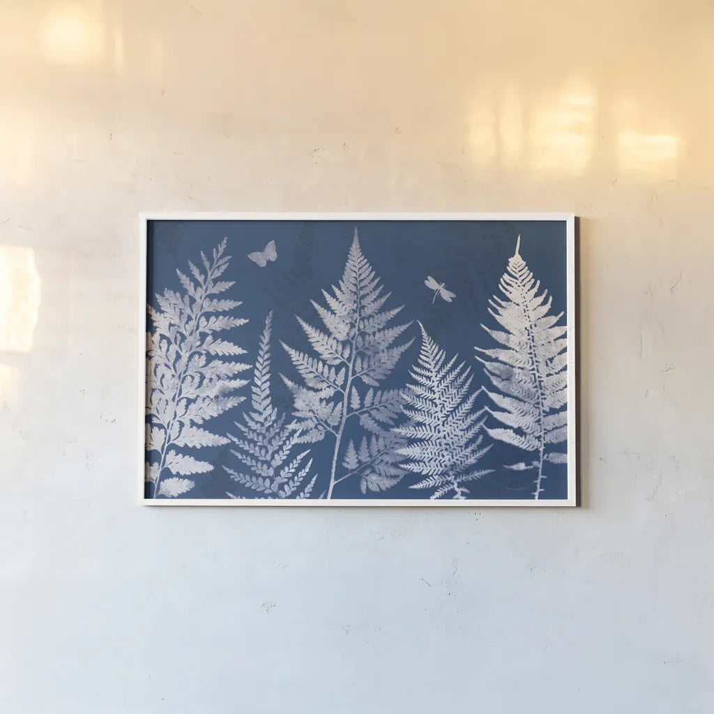 True Blue I by Katie Pertiet. shown as a paper print in a white frame. Available as a archival giclee rolled canvas, fine art paper, or poster print. SKU 62861i.