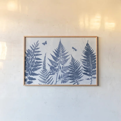 True Blue II by Katie Pertiet. shown as a paper print in a natural frame. Available as a archival giclee rolled canvas, fine art paper, or poster print. SKU 62862i.