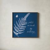 True Blue III by Katie Pertiet. Shown in a sleek black glass frame for a contemporary gallery look. Available as an archival giclee rolled canvas, fine art paper, or poster print. SKU 62863a.