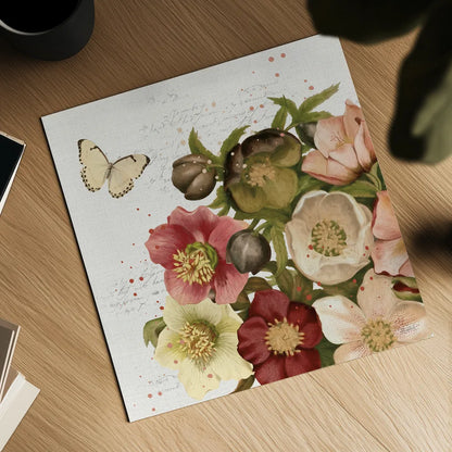 Vintage Petals II by Katie Pertiet. Shown as a detailed flat fine art print, highlighting archival giclee quality. Available as an archival giclee rolled canvas, fine art paper, or poster print. SKU 53935a.