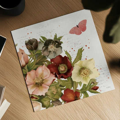 Vintage Petals III by Katie Pertiet. Shown as a detailed flat fine art print, highlighting archival giclee quality. Available as an archival giclee rolled canvas, fine art paper, or poster print. SKU 53936a.