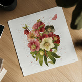 Vintage Petals V by Katie Pertiet. Shown as a detailed flat fine art print, highlighting archival giclee quality. Available as an archival giclee rolled canvas, fine art paper, or poster print. SKU 53938a.
