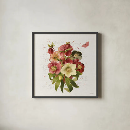 Vintage Petals V by Katie Pertiet. Shown in a sleek black glass frame for a contemporary gallery look. Available as an archival giclee rolled canvas, fine art paper, or poster print. SKU 53938a.