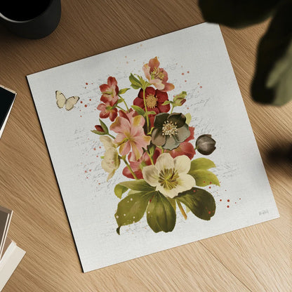 Vintage Petals VI by Katie Pertiet. Shown as a detailed flat fine art print, highlighting archival giclee quality. Available as an archival giclee rolled canvas, fine art paper, or poster print. SKU 53939a.