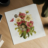 Vintage Petals VII by Katie Pertiet. Shown as a detailed flat fine art print, highlighting archival giclee quality. Available as an archival giclee rolled canvas, fine art paper, or poster print. SKU 76253a.