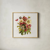 Vintage Petals VII by Katie Pertiet. Shown in a natural wood glass frame for a timeless modern aesthetic. Available as an archival giclee rolled canvas, fine art paper, or poster print. SKU 76253a.