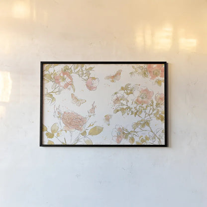 Watery Blooms I by Katie Pertiet. shown as a paper print in a black flame. Available as a archival giclee rolled canvas, fine art paper, or poster print. SKU 33448i.