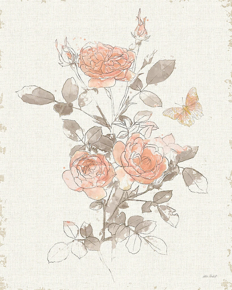 Watery Blooms II Gray Cream by Katie Pertiet