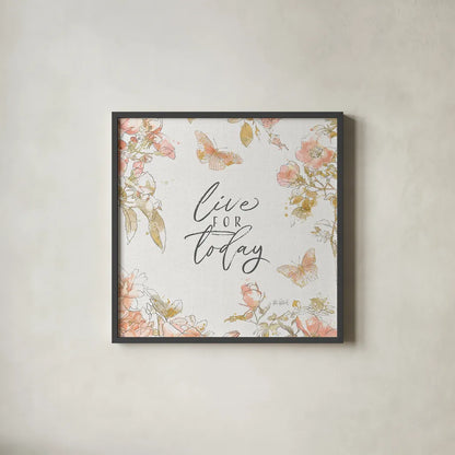 Watery Blooms IX by Katie Pertiet. Shown in a sleek black glass frame for a contemporary gallery look. Available as an archival giclee rolled canvas, fine art paper, or poster print. SKU 33456a.