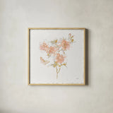 Watery Blooms VII by Katie Pertiet. Shown in a natural wood glass frame for a timeless modern aesthetic. Available as an archival giclee rolled canvas, fine art paper, or poster print. SKU 33454a.