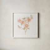 Watery Blooms VII by Katie Pertiet. Shown in a crisp white glass frame for a clean and minimalist style. Available as an archival giclee rolled canvas, fine art paper, or poster print. SKU 33454a.