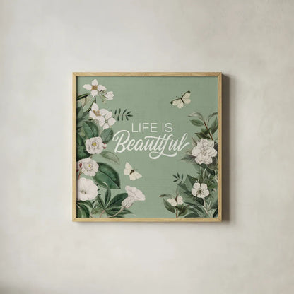 Weathered Garden III by Katie Pertiet. Shown in a natural wood glass frame for a timeless modern aesthetic. Available as an archival giclee rolled canvas, fine art paper, or poster print. SKU 87951a.