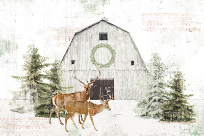 Wooded Holiday I - Festive Reindeer by Katie Pertiet. SKU 58401i. Archival Giclee Fine art print for wall decor.