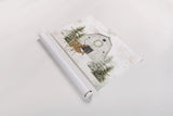 Wooded Holiday I - Festive Reindeer by Katie Pertiet. shown as a rolled paper print. Available as archival giclee rolled canvas, fine art paper, or poster print. SKU 58401i.